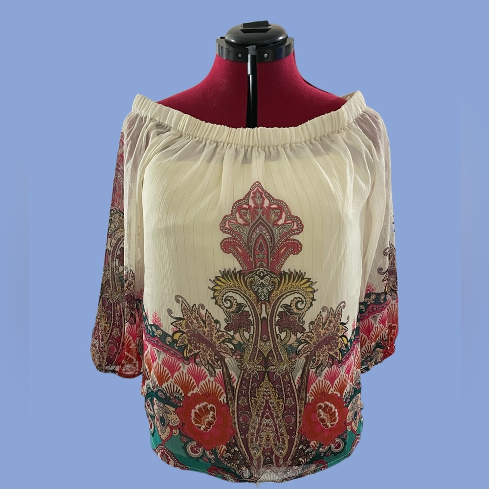🌸 5/$20 DEAL Cato Multicolor Off-Shoulder Blouse